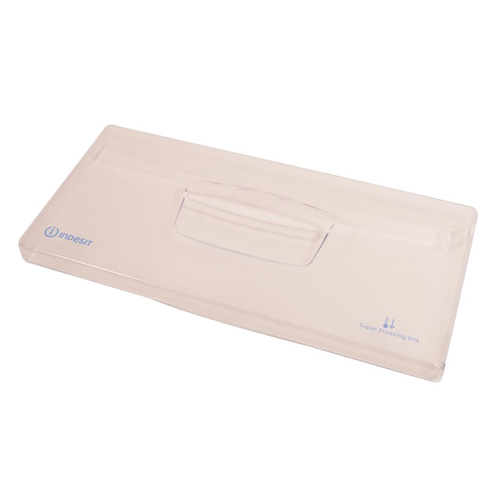 Genuine Indesit Freezer Drawer Front/flap Transparent 