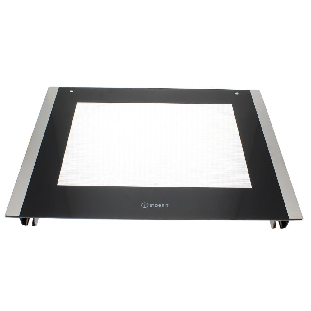 Oven glass + support. J00662867 - Indesit